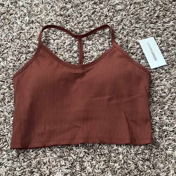 Chocolate Ribbed Active Top - Picture 2 of 12